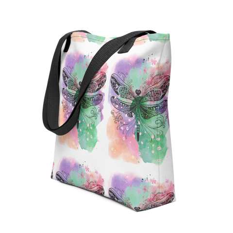 Watercolor Dragonfly Tote Bag