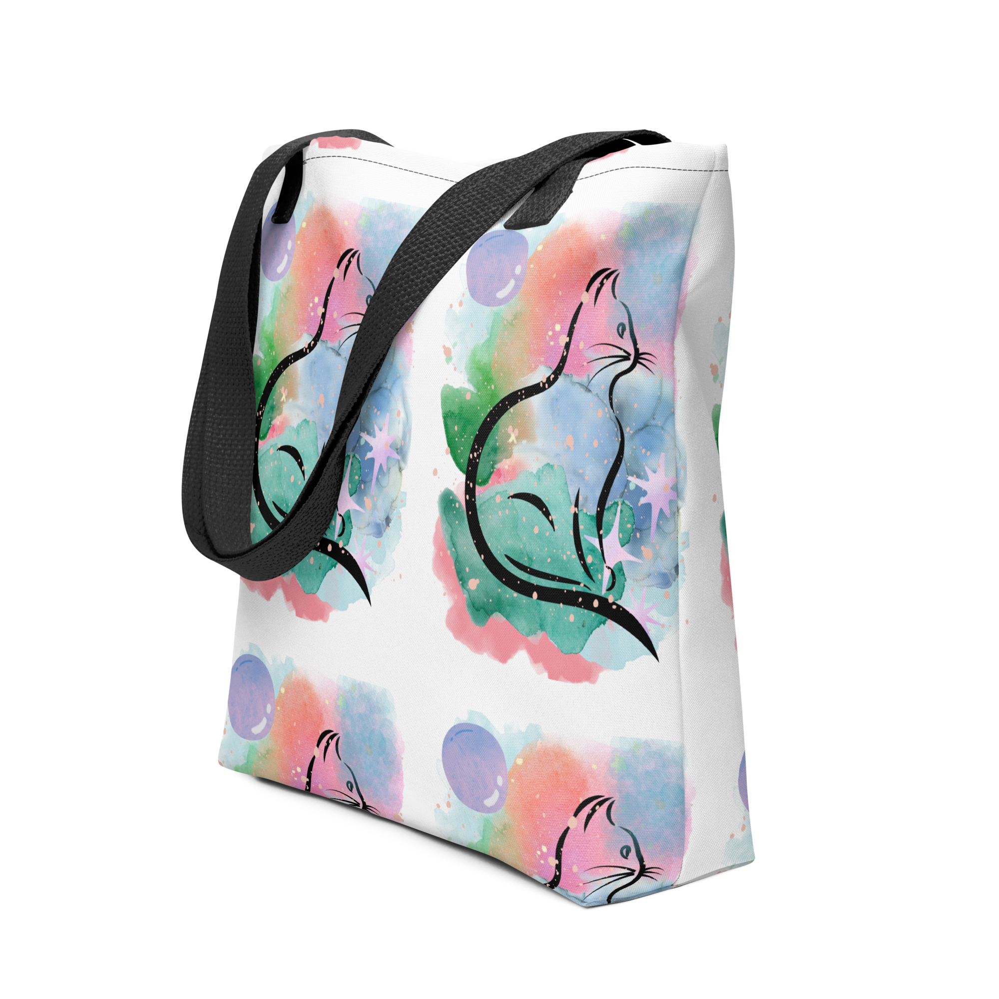 Watercolor Cat Tote Bag