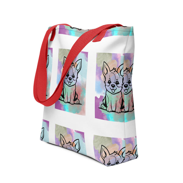 Watercolor Puppy Tote Bag